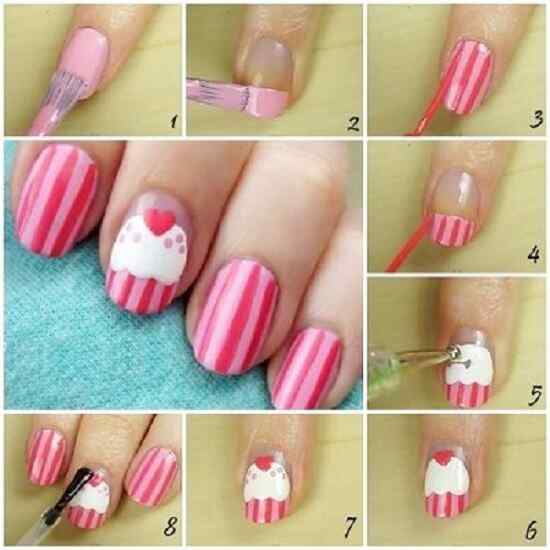 Uñas decoradas de cup cake | Decoración de Uñas - Manicura y Nail Art Uñas decoradas de cup cake | Decoración de Uñas - Manicura y Nail Art