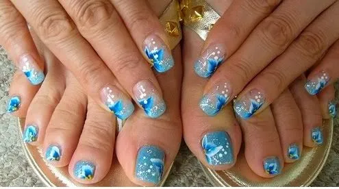 Uñas decoradas delos pies con flores - Imagui