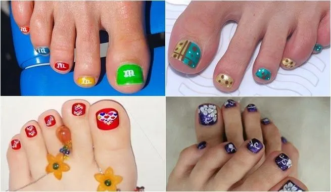 Uñas de los pies pintadas con diseños faciles 2014 - Imagui