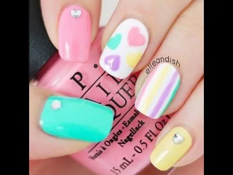 UÑAS DECORADAS FACILES BONITAS Y MODERNAS - YouTube