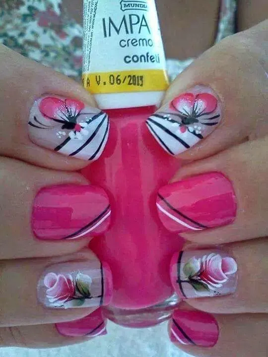 ver uñas decoradas faciles, bonitas y modernas, para descargar con ...