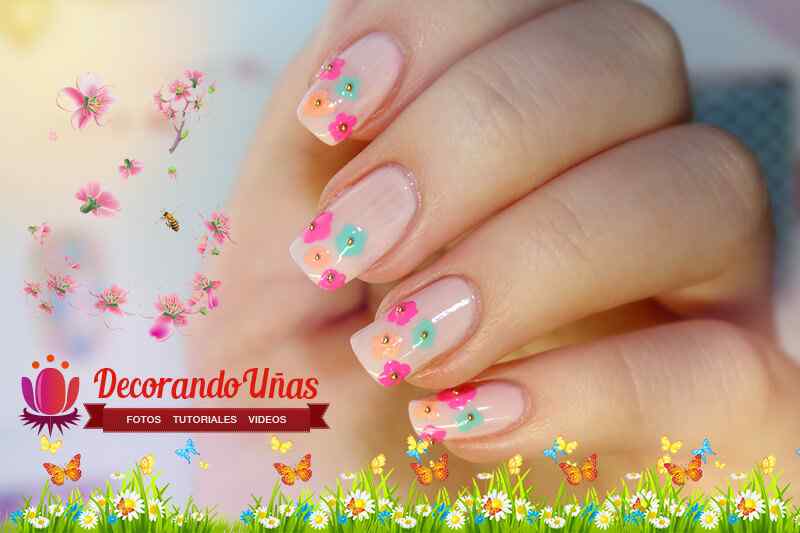 Uñas decoradas con flores – Video paso a paso | Decoración de Uñas ...