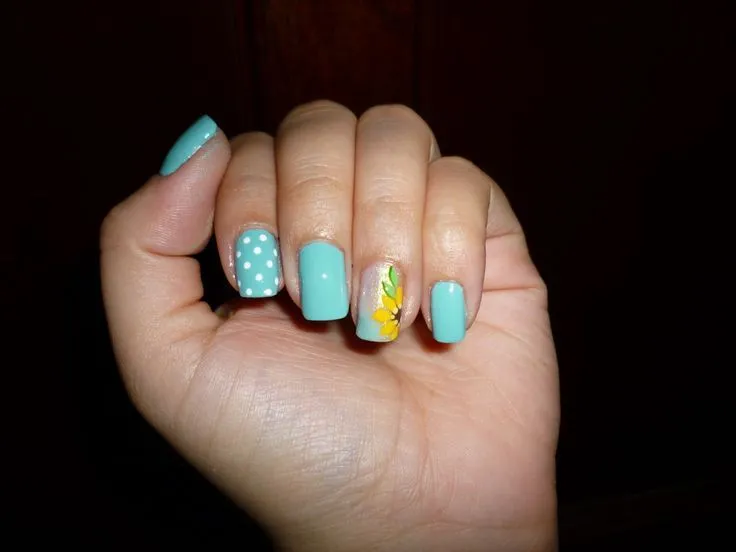 uñas decoradas con girasoles | NAIL ART | Pinterest