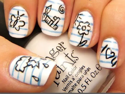 Uñas decoradas con lineas ~ Solountip.com