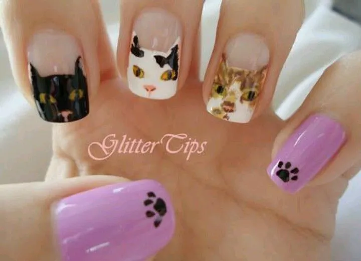 Uñas decoradas mano alzada diferente tipos de gatos | Uñas ... Uñas decoradas mano alzada diferente tipos de gatos | Uñas ...