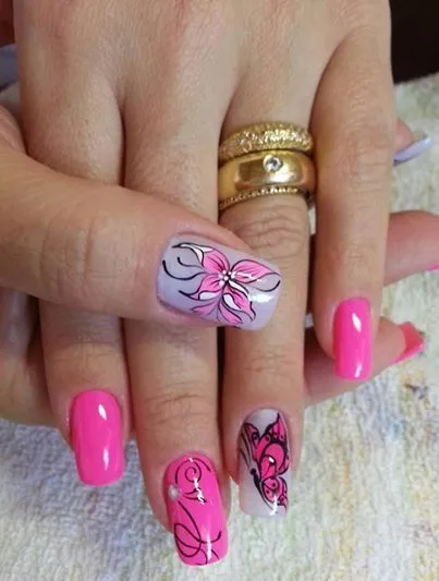 Uñas decoradas mariposa encantada. | decorados | Pinterest