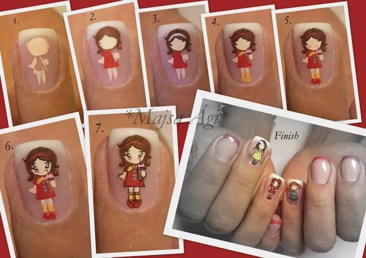 Uñas decoradas con muñecas - Imagui