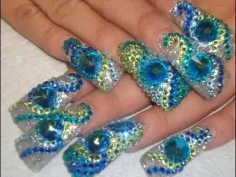 UÑAS DECORADAS PEDRERIA AZUL TURQUEZA - YouTube UÑAS DECORADAS PEDRERIA AZUL TURQUEZA - YouTube