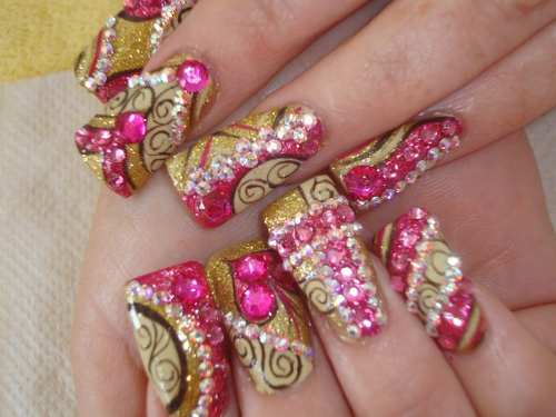 Imágenes de uñas de acrílico con mucha pedrería - Imagui Imágenes de uñas de acrílico con mucha pedrería - Imagui