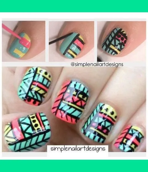 Uñas Tribales | Uñas Decoradas | Pinterest