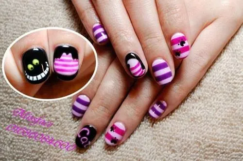 Uñas decoradas | Uñas lindas | Pinterest | Cheshire Cat and Cat