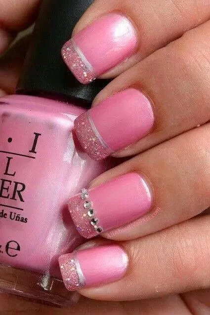Uñas Decoradas Ya: Uñas Decoradas Rosadas Con Brillo Uñas Decoradas Ya: Uñas Decoradas Rosadas Con Brillo
