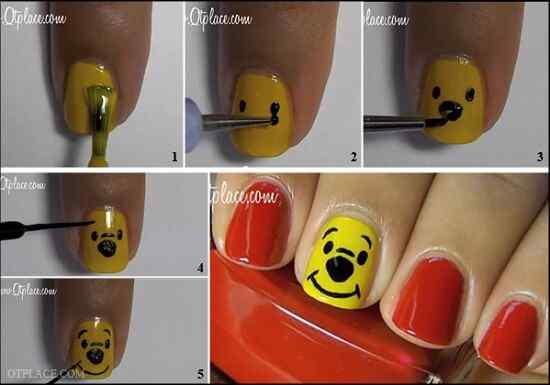 Uñas Disney con Winnie de Pooh | Decoración de Uñas - Manicura y ...