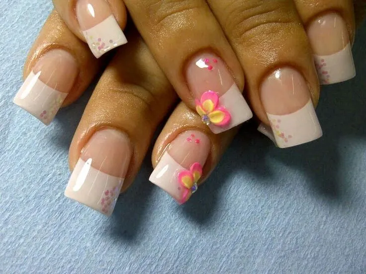 uñas francesas con decorado | Uñas | Pinterest uñas francesas con decorado | Uñas | Pinterest