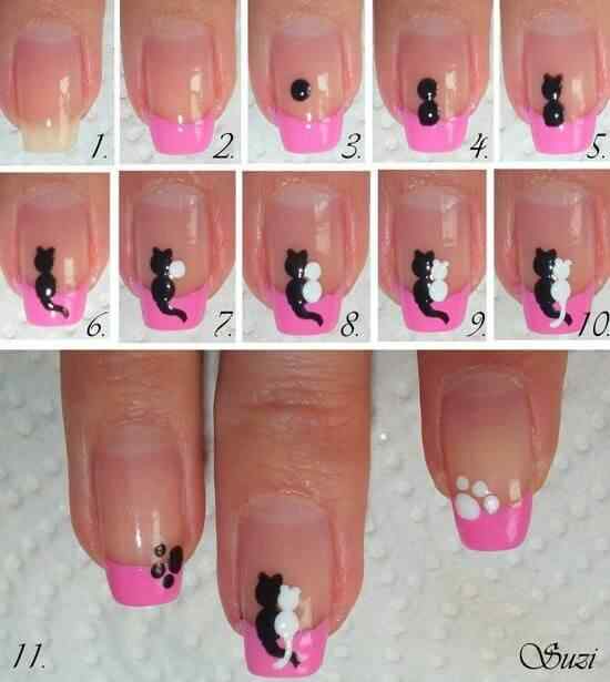 Uñas de gato paso a paso | Decoración de Uñas - Manicura y Nail Art Uñas de gato paso a paso | Decoración de Uñas - Manicura y Nail Art