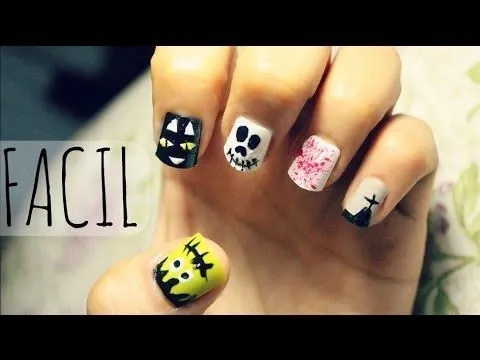 UÑAS PARA HALLOWEEN FACILES ♡ 5 DISEÑOS - YouTube UÑAS PARA HALLOWEEN FACILES ♡ 5 DISEÑOS - YouTube