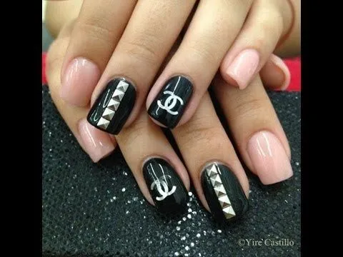 Uñas inspiradas en chanel - YouTube