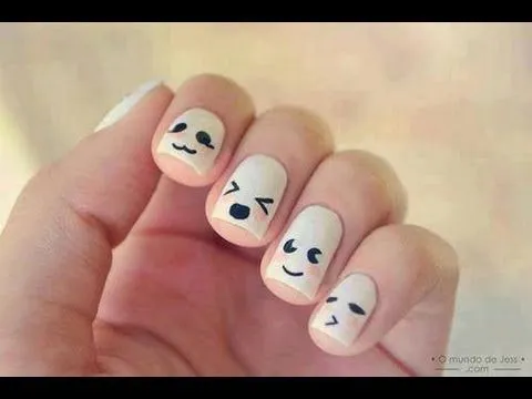 Diseños de uñas caritas - Imagui