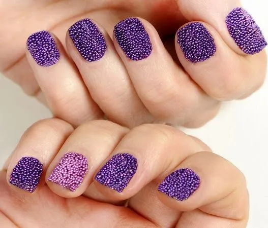 UÑAS, MANOS Y PIES: MANICURE EFECTO CAVIAR - DECORACION DE UÑAS ...