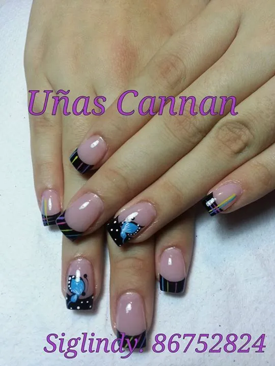 uñas con mariposas | Uñas | Pinterest