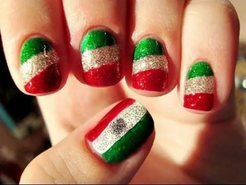 uñas mexicanas para 16 de septiembre muy faciles y - YouTube uñas mexicanas para 16 de septiembre muy faciles y - YouTube
