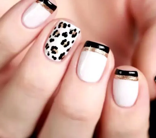 Uñas Nails francesita y animal print | Uñas | Pinterest | Animal ...