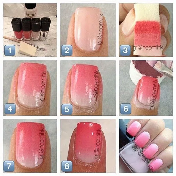 Uñas Ombré o Degradado - Paso a Paso - ε Diseños e Ideas ... Uñas Ombré o Degradado - Paso a Paso - ε Diseños e Ideas ...