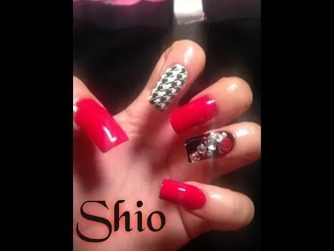 Uñas Rojo con Negro - YouTube