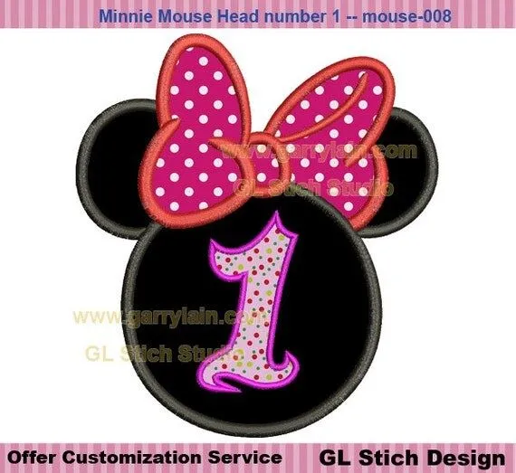 Minnie Mouse Applique Minnie Head silhouette por GLStitchStudio Minnie Mouse Applique Minnie Head silhouette por GLStitchStudio