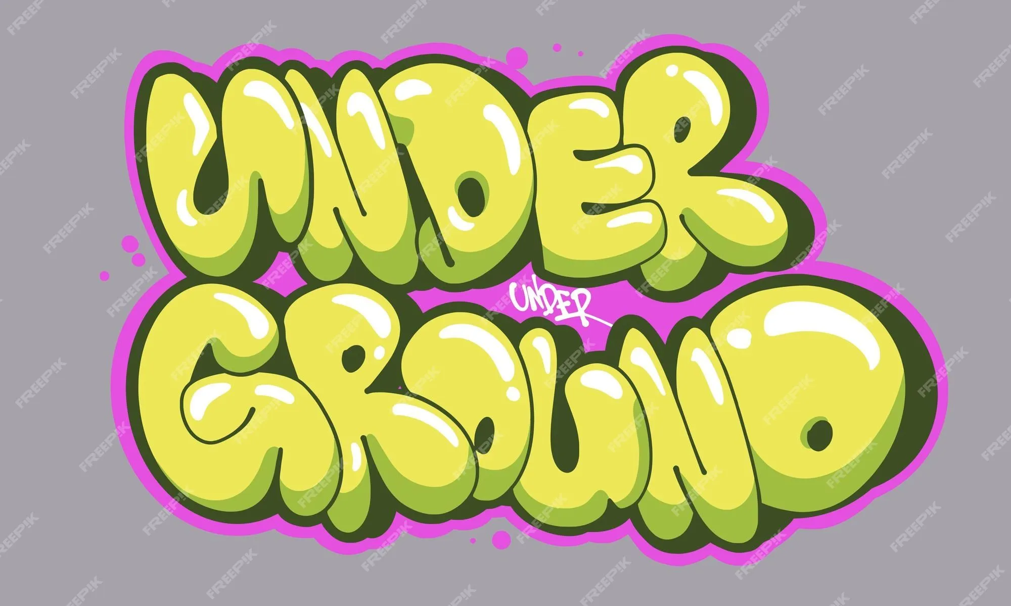 Under ground graffiti bubble estilo letras dibujadas a mano | Vector Premium Under ground graffiti bubble estilo letras dibujadas a mano | Vector Premium