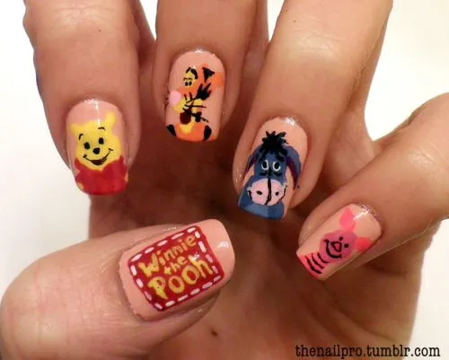 Todo Unhas: Diseños de Uñas de Winnie the Pooh Todo Unhas: Diseños de Uñas de Winnie the Pooh