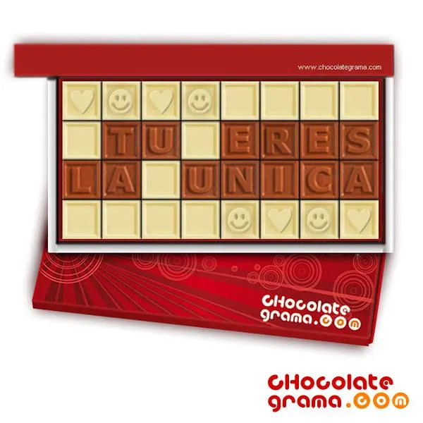 Tu eres la unica en letras de Chocolate de Leche | Regalos para ... Tu eres la unica en letras de Chocolate de Leche | Regalos para ...