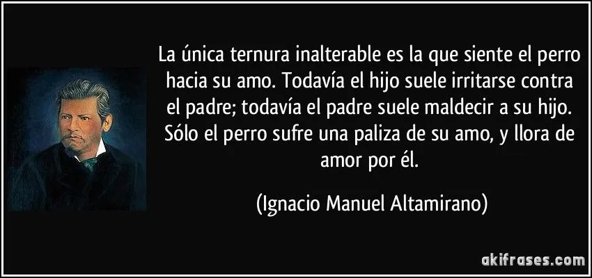 La única ternura inalterable es la que siente el perro hacia su ...