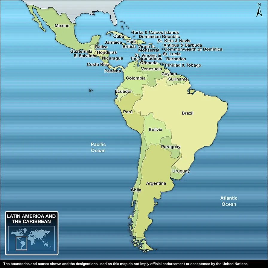 Mapa Del Caribe Con Nombres