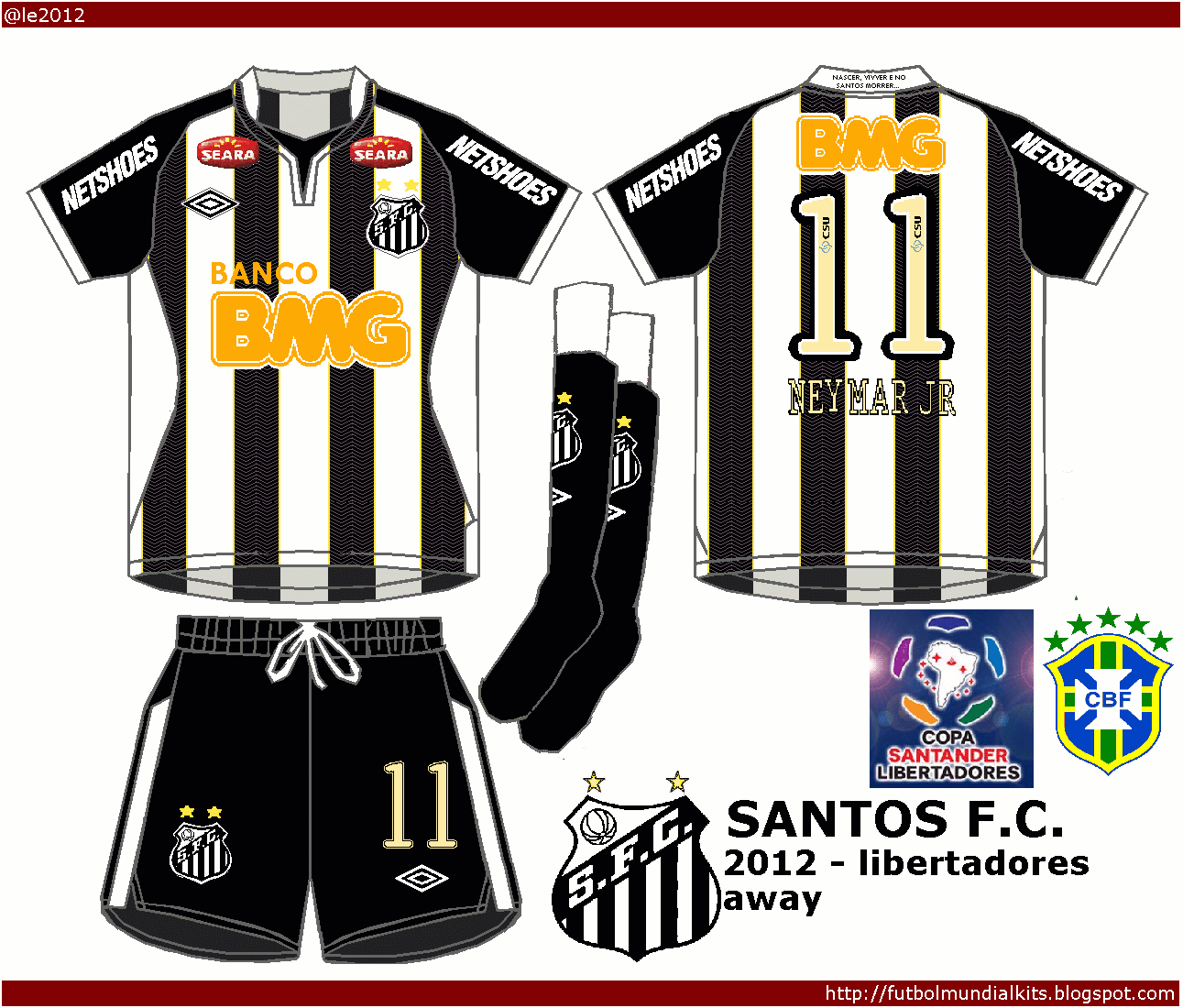 Fútbol Mundial Kits - Uruguay: Santos F. C. - 2012 (