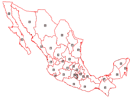 photosviewer: mapa de la republica mexicana con division politica