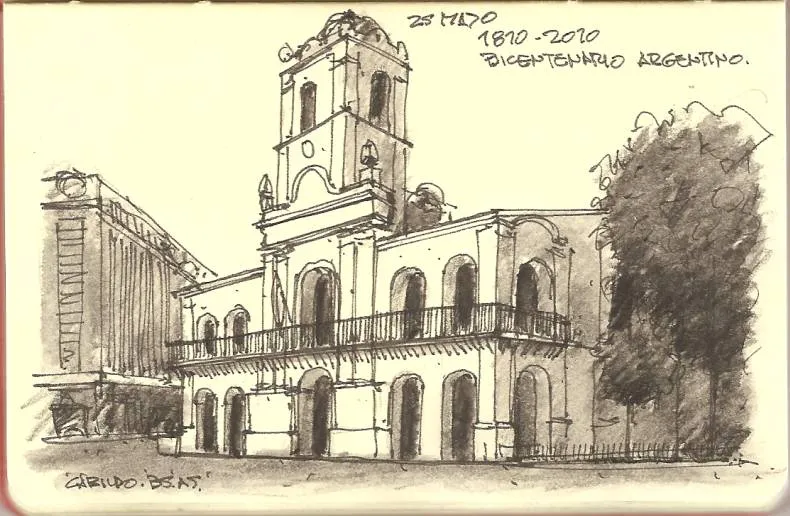 Urban Sketchers Argentina: Cabildo del Bicentenario Urban Sketchers Argentina: Cabildo del Bicentenario