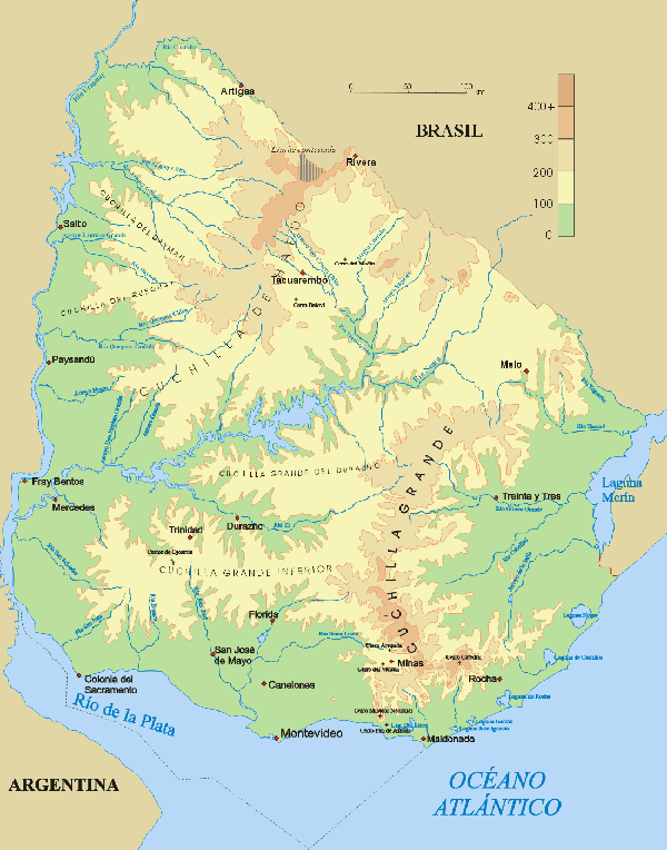 Uruguay: relieve e hidrografía | La guía de Geografía