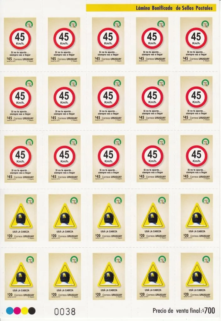 Uruguay en sus sellos postales: V Semana Nacional de la Seguridad Vial