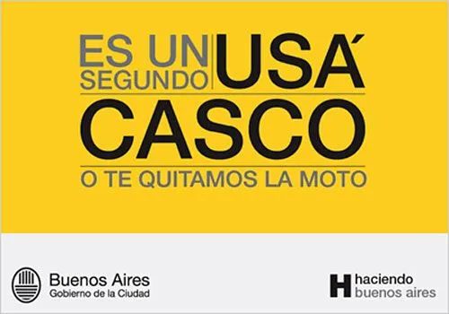 Usá Casco - Afiche de la campaña del gobierno porteño 2009 ... Usá Casco - Afiche de la campaña del gobierno porteño 2009 ...