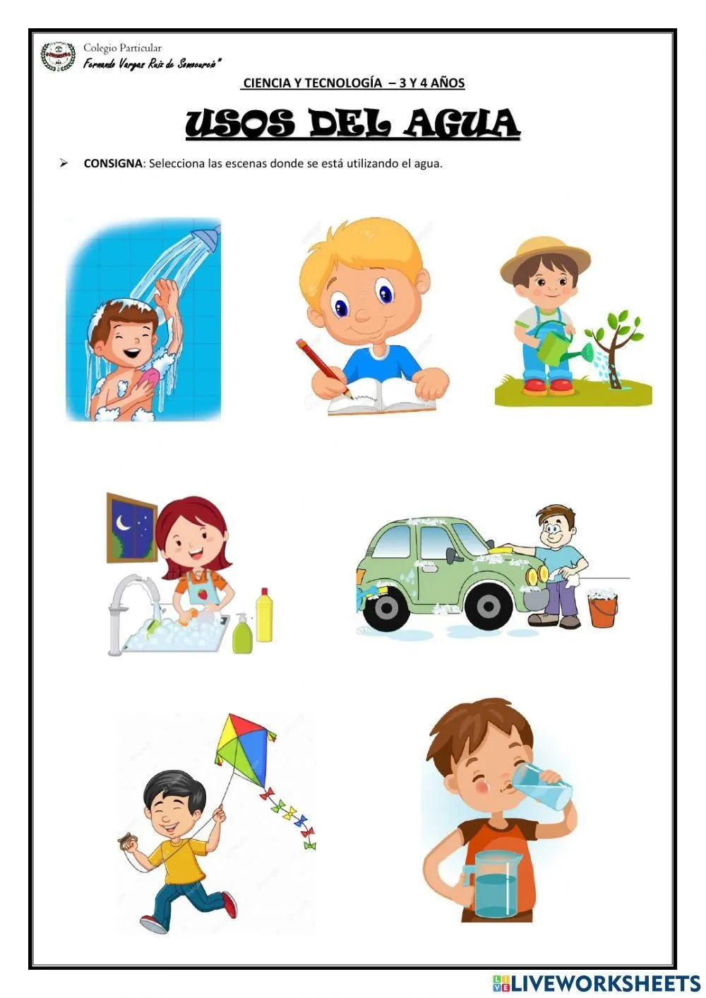 Usos del agua interactive activity | Live Worksheets