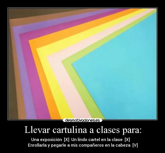 Llevar cartulina a clases para: | Desmotivaciones Llevar cartulina a clases para: | Desmotivaciones