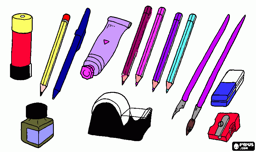 utiles escolare para colorear, utiles escolare para imprimir