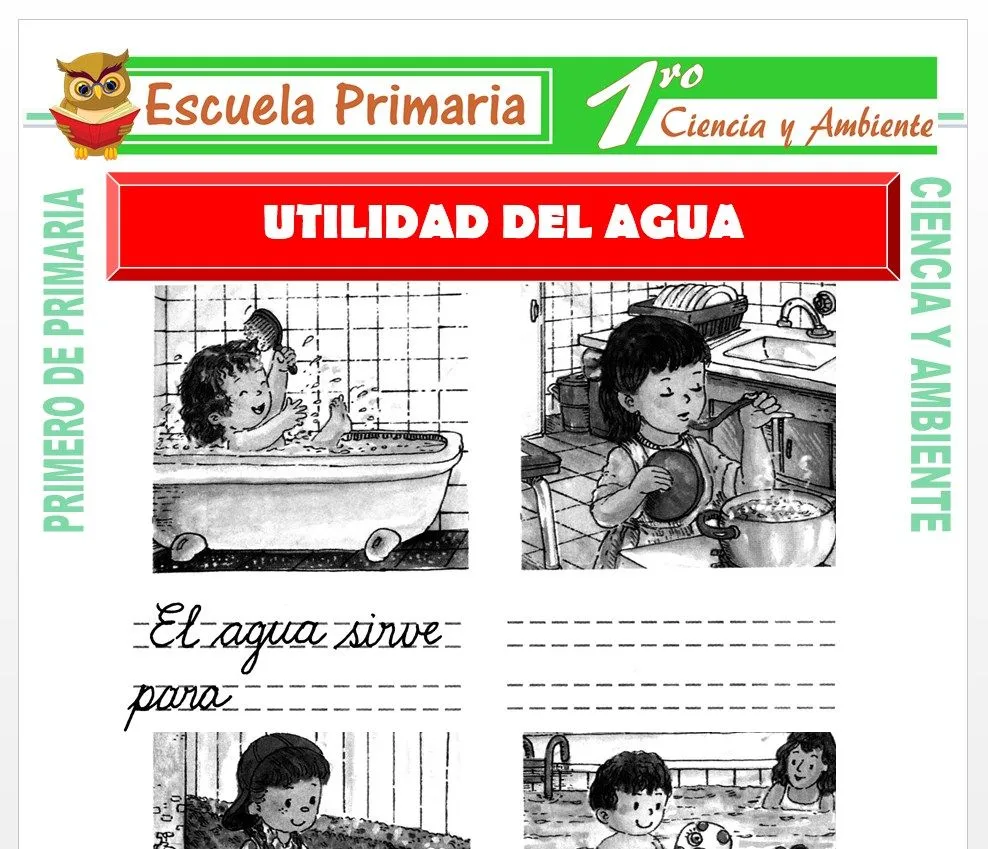 Utilidad del Agua para Primero de Primaria – Escuela Primaria