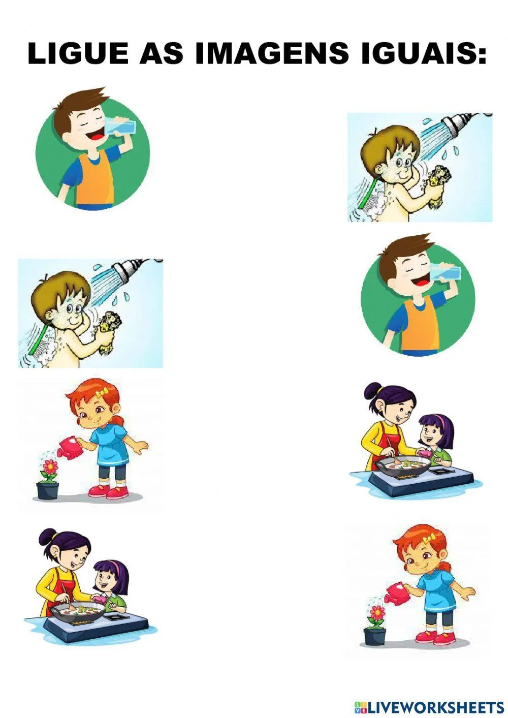 Utilidades da água online worksheet | Live Worksheets