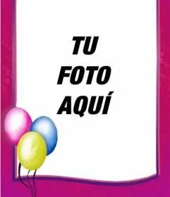 Marco de cumpleaños que puedes utilizar como postal, borde rosa con ... Marco de cumpleaños que puedes utilizar como postal, borde rosa con ...