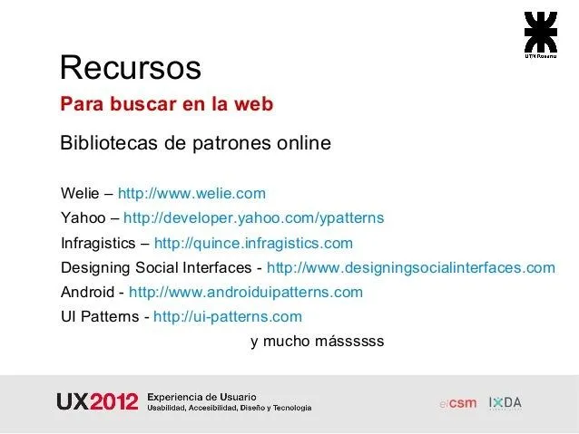Ux2012 - Patrones de Interfaz (by Jennifer Tidwell)