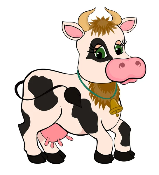 Vaca de dibujos animados lindo aislado en blanco — Vector stock ... Vaca de dibujos animados lindo aislado en blanco — Vector stock ...