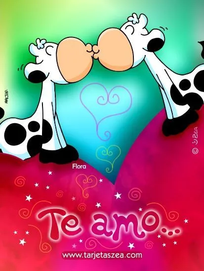vaca Flora dando un beso posada en un corazón © ZEA www ... vaca Flora dando un beso posada en un corazón © ZEA www ...