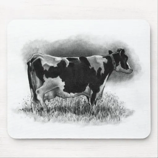 Vaca de Holstein: Dibujo de lápiz original: Lecher Alfombrillas De ... Vaca de Holstein: Dibujo de lápiz original: Lecher Alfombrillas De ...